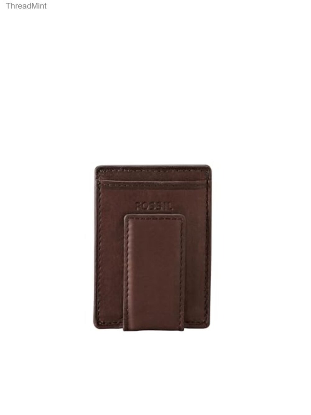 Men's Leather Minimalist Magnetic Card Case Money Clip Wallet